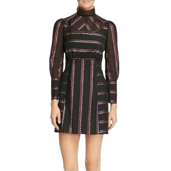 SANDRO Sibel Mock Neck Long Sleeve Dress - Picture 14 of 14